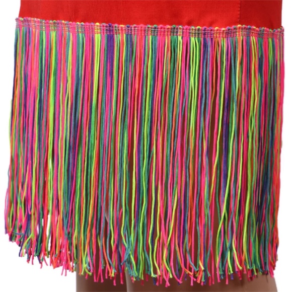 New Red Poppin Fringe Dress - Picture 8 of 8